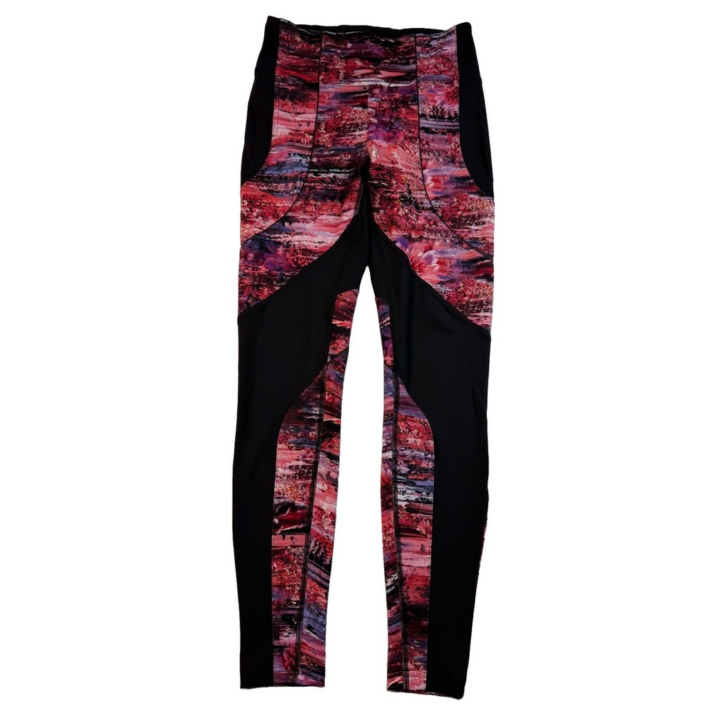 Lululemon Sweat & Repeat Tight Leggings 8 HighRise 28" Black / Dahliascape Multi